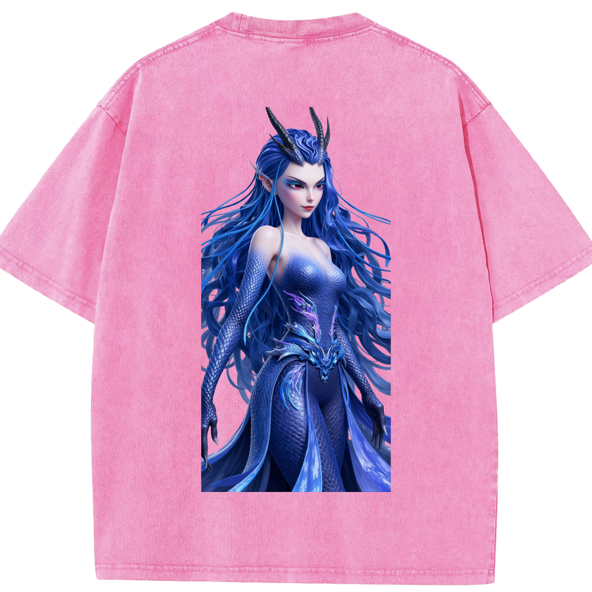 （画像用） Ne Zha 2 ナタ 魔童の大暴れ 綿100% ヴィンテージ風 半袖Tシャツ（背面プリント）
